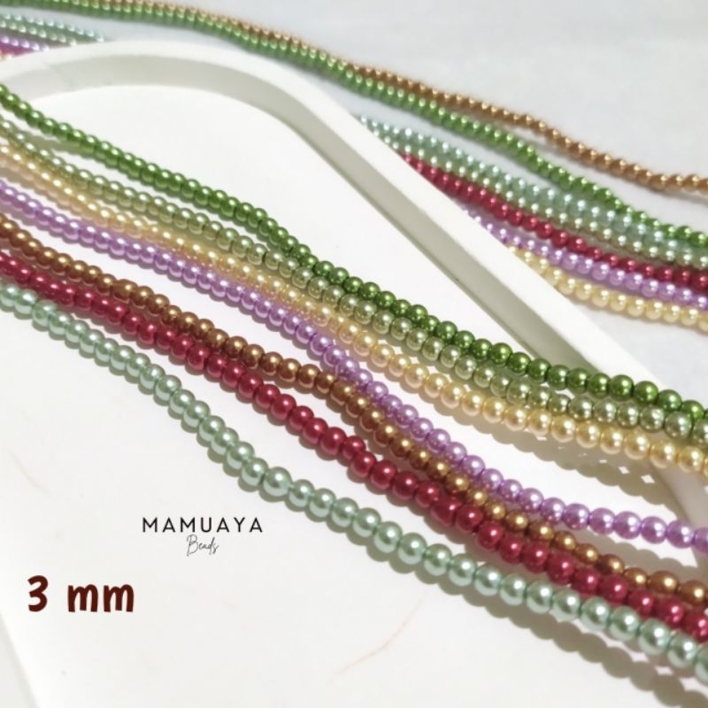 Mutiara Sintetis 3mm Part 1 / Mutsin / Mote Payet / Payet Mutiara - Mamauaya Beads