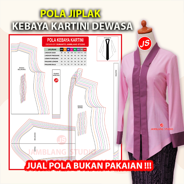 Pola Jiplak Kebaya Kartini