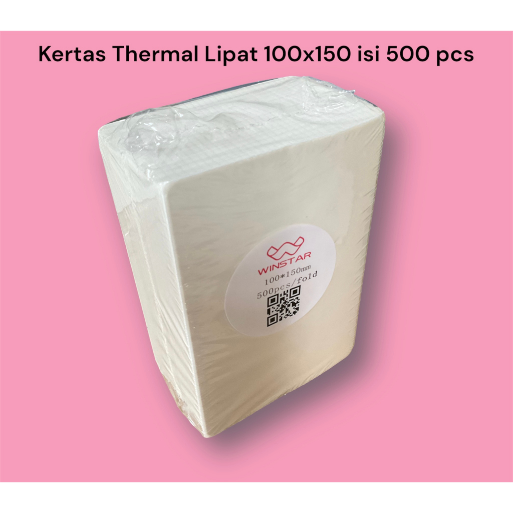 

Kertas Thermal Label Barcode Roll/Lipat isi 500 pcs ukuran A6 100 x 150 mm Kertas Sticker