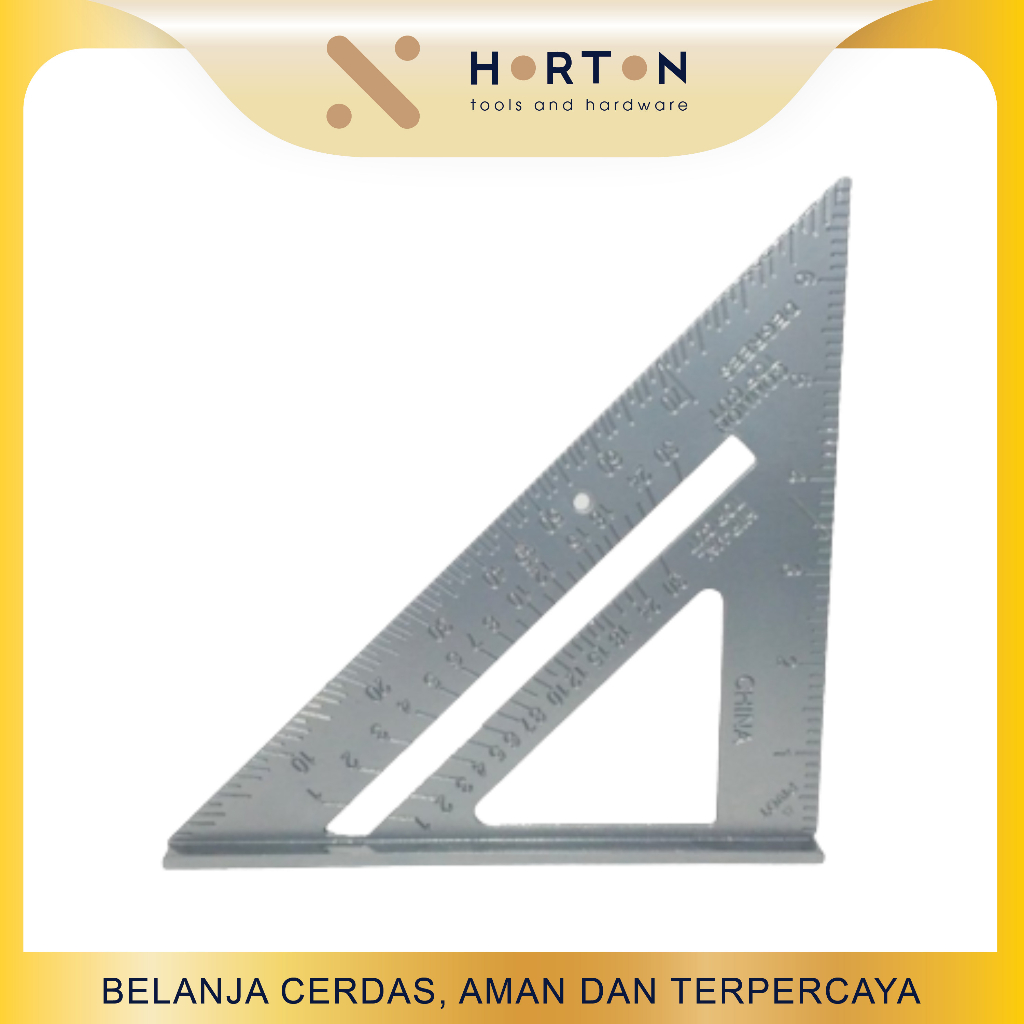 

Siku Tukang Segitiga 7'' / Penggaris Mistar Triangle / Rafter Square Speed