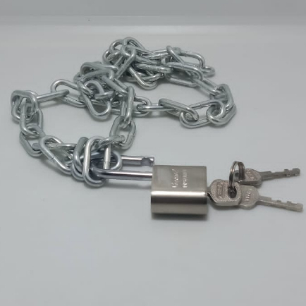 Harga Hemat  1 METER  Rantai Dan Gembok 30mm Stainless / Rante Gembok Dan Kunci / Rante Gembok Pager
