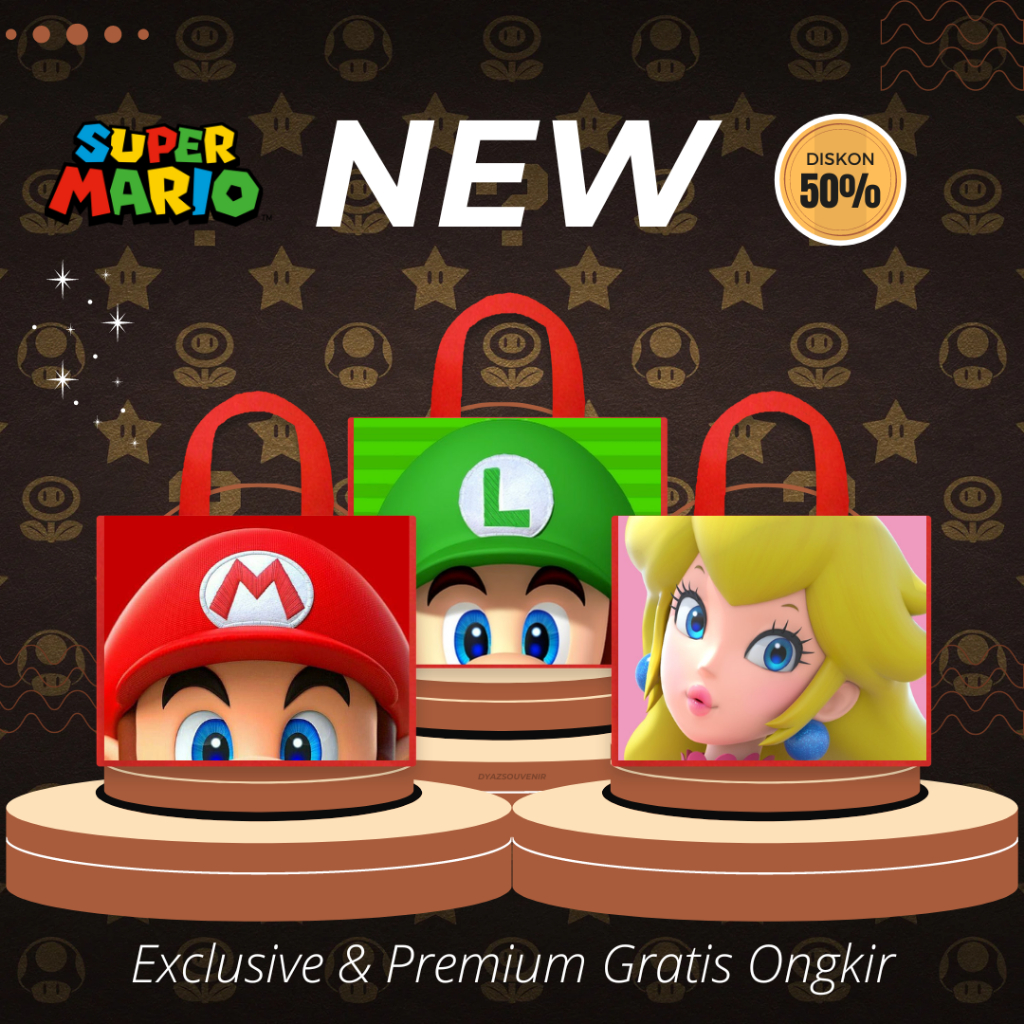 

Tas ultah super mario luigi princess peach tas birthday premium terbaru tas cantik tas kado unik tas souvernir hampers