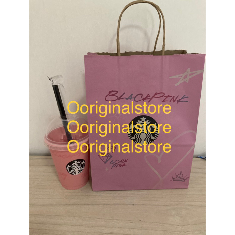 starbucks blackpink reuseable cup + paper bag blackpink ready 28 juli