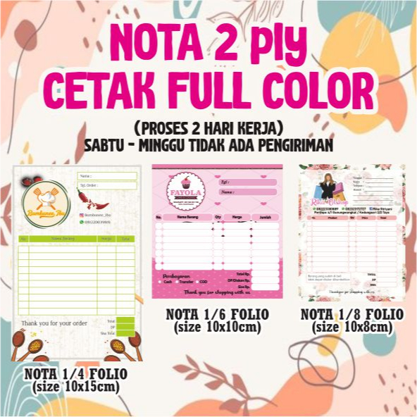 

NOTA MURAH 2PLY FULLCOLOR -- BEBAS REQUEST DESAIN