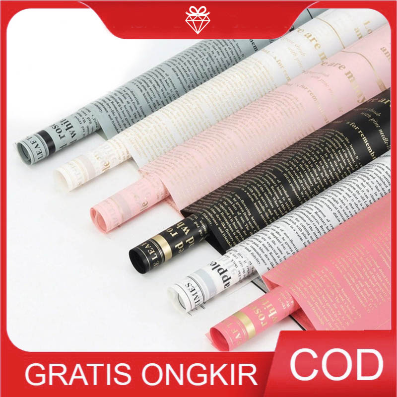 

20 Lembar Korean Wrapping Pastel English - Cellophane Buket Bunga W040
