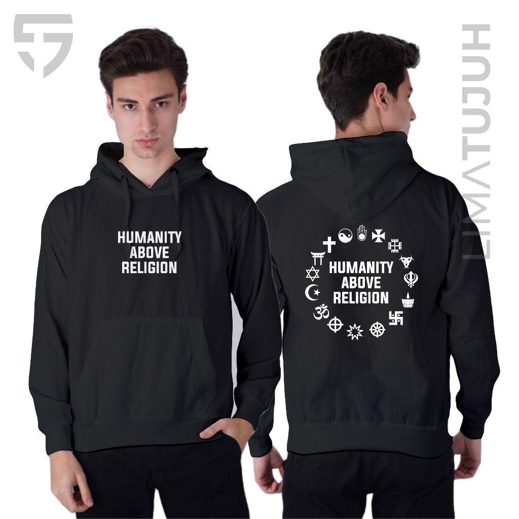 Jaket Hoodie Symbol Humanity Above Religion v2 Bahan Premium