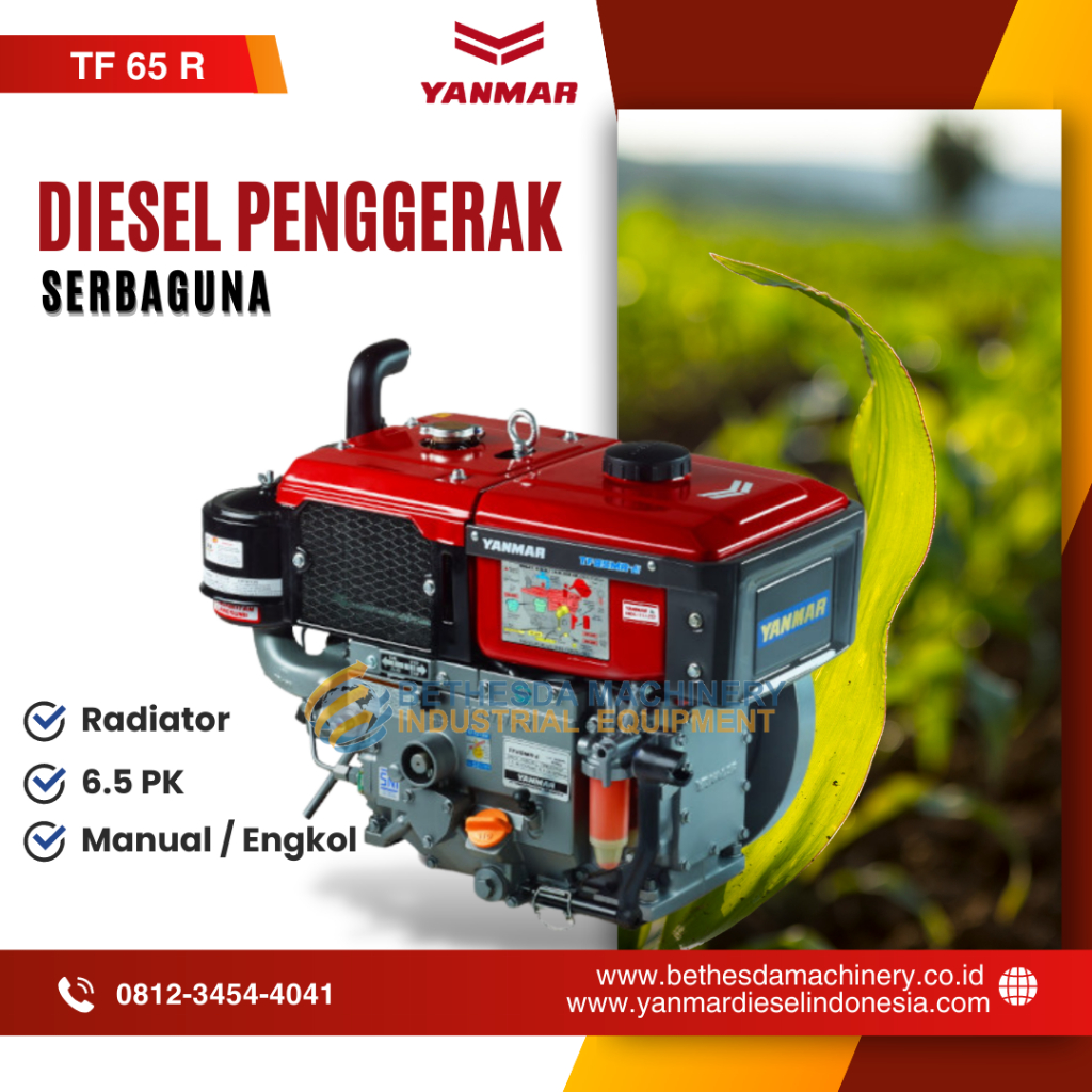 Yanmar Diesel 6.5 Pk TF 65 MR Mesin Penggerak Radiator