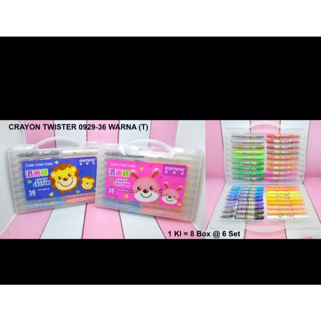

RK crayon silky twister dominic 36 warna setara grasp medium