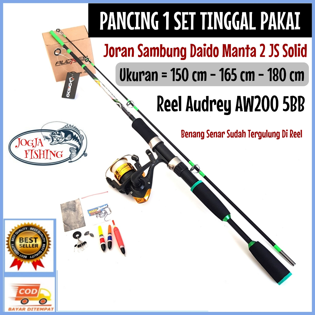 1 Set Pancing Tinggal Pakai Joran Sambung DAIDO MANTA 2 JAPAN STYLE SOLID 1,5 - 1,65 - 1,8 meter / 1