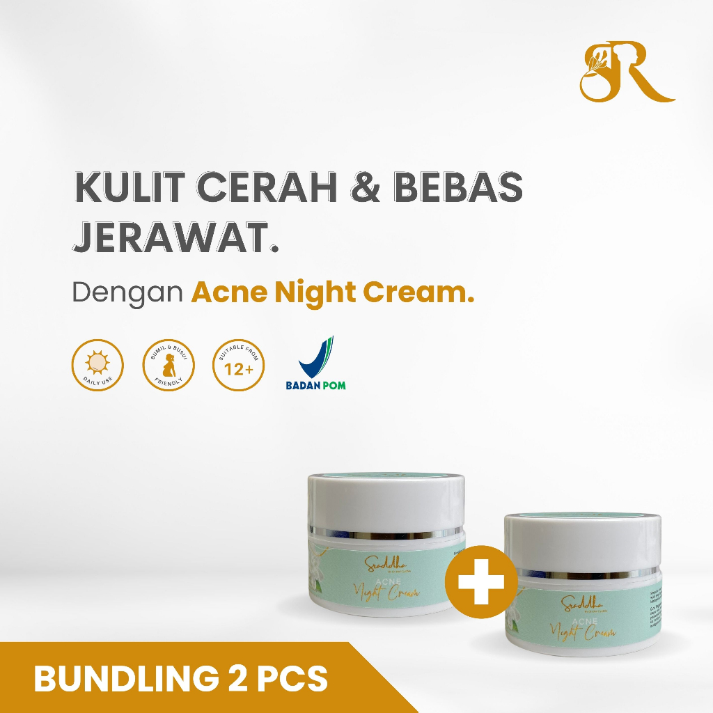 [BPOM] SRADDHA SKIN Bundle 2 Pcs Acne Night Cream - Merawat kulit berjerawat - by dr. DC Skincare
