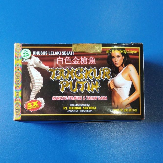 Jamu Tangkur putih Kapsul Bpom SUPLEMEN PRIA DEWASA OBAT KUAT & TAHAN LAMA 1  box isi 10 sachet  SUP
