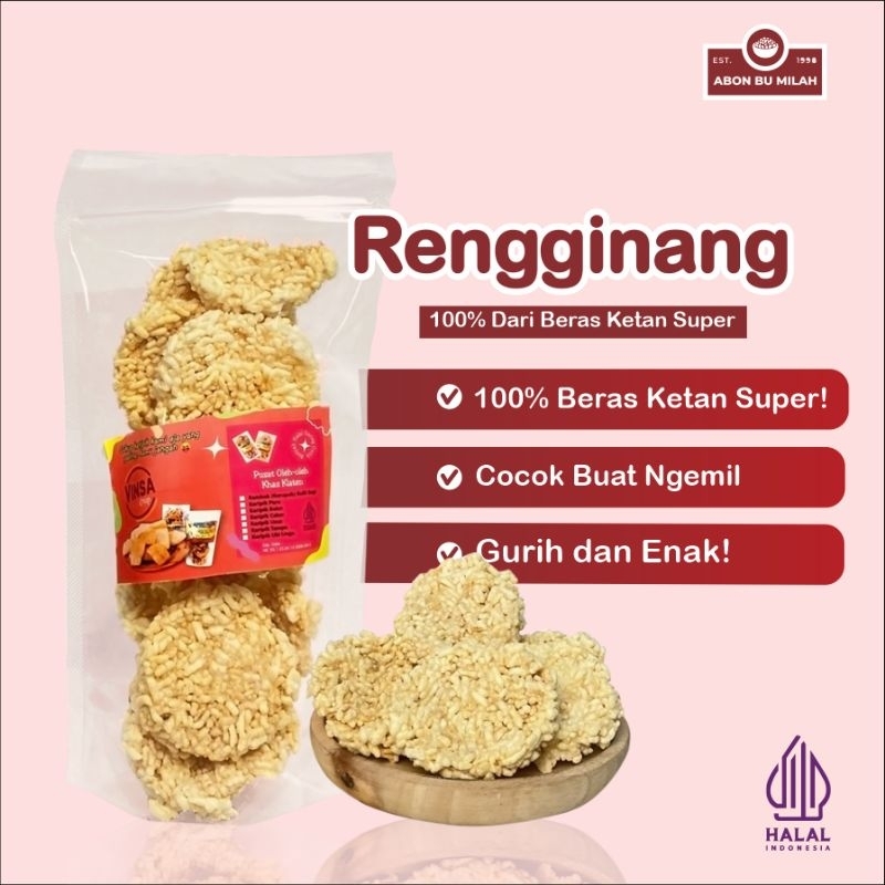 

Abon Bu Milah X Vinsa Crisp Rengginang Matang Mini Dari Ketan Asli