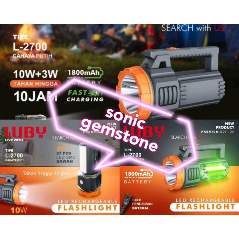 Senter Emergency Luby L2700 L 2700 Cahaya Putih