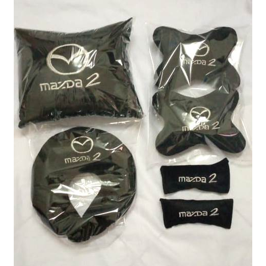 Bantal mobil 4 in 1 aksesoris variasi interior headrest alas jok sandaran punggung carset custom Maz