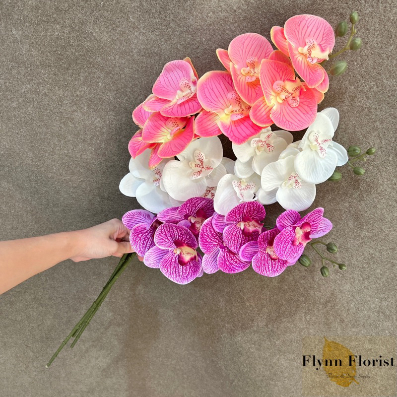 Tivana Home Bunga Anggrek Premium Kain Lukis (Satuan) Bunga Orchid Anggrek Bulan Dekorasi Cafe