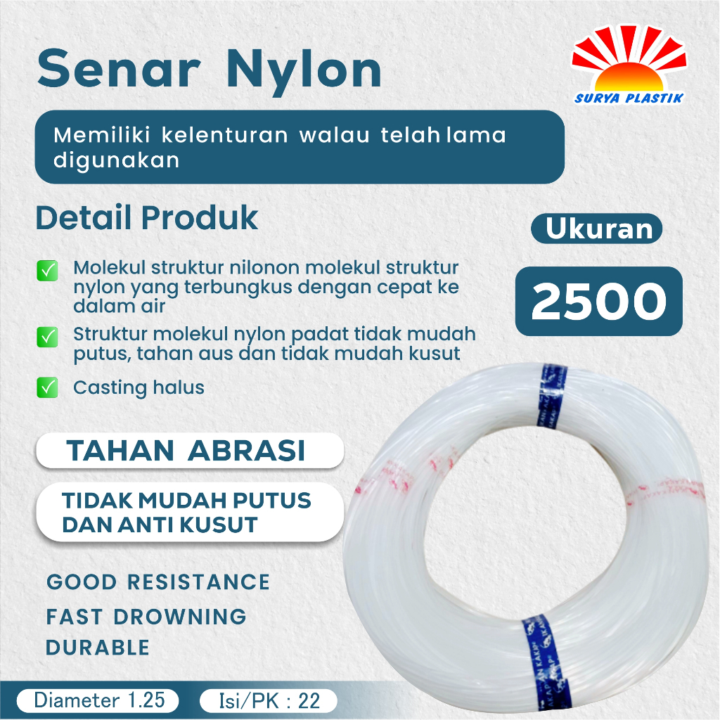Senar Cap Ikan Kakap  Ukuran 2500 (110)  per Roll /Tali Senar Pancing / Senar Layangan