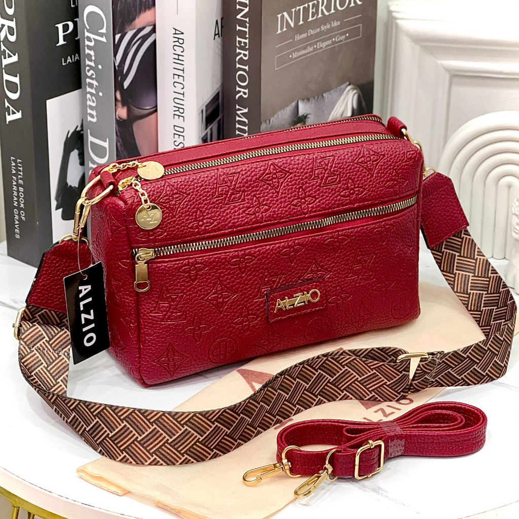ALZIO - tas wanita selempang papirut import - ALZIO MODELANO BAG 3RUANG 3REST