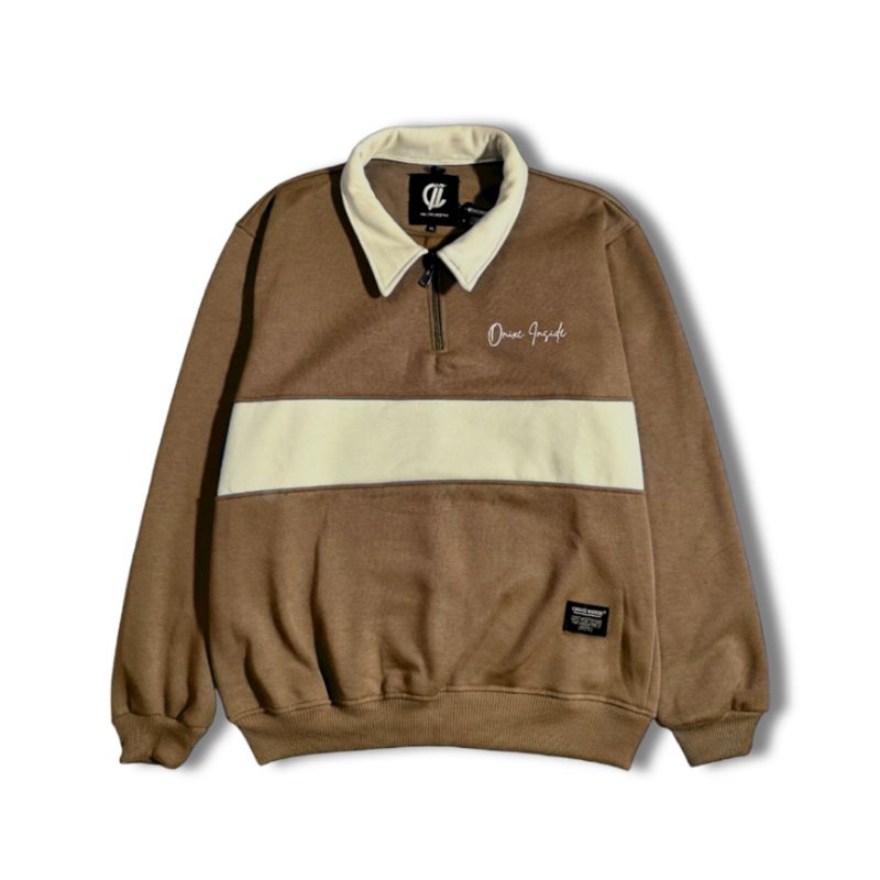 Onixe Inside Jaket Rugby Pria & Wanita (UNISEX) Kombinasi  Original High Quality Distro(Bisa COD)-RUGBY|MOCA-BEIGE
