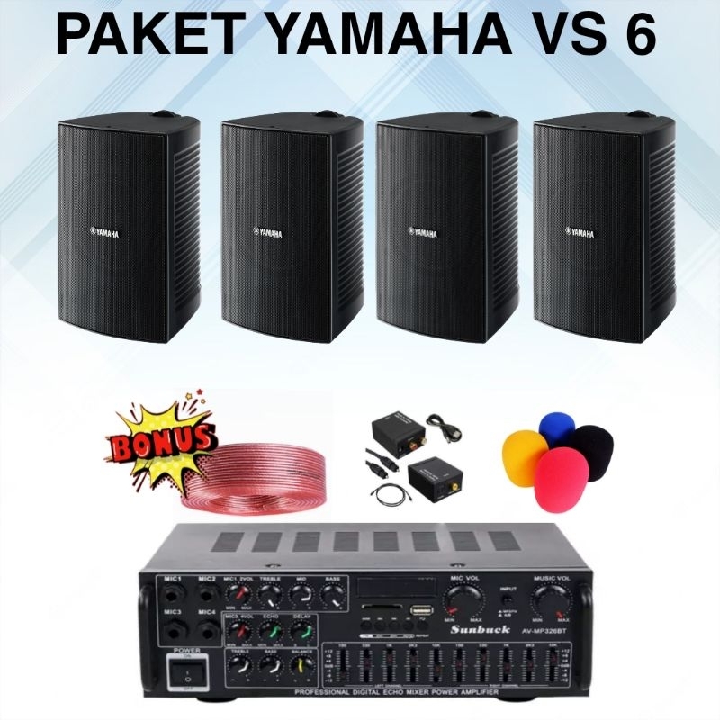 PAKET SOUND SYSTEM INDOOR DAN OUTDOOR PAKET AUDIO 4 SPEAKER YAMAHA 6 INCH PAKET YAMAHA 6 INCH FULL S