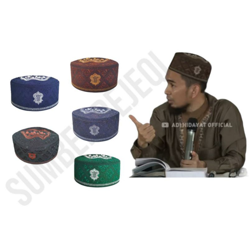 Songkok peci ustadz Adi hidayat Peci Terompah Peci Assagofah Warna Peci Putih Peci rajut kopiyah raj