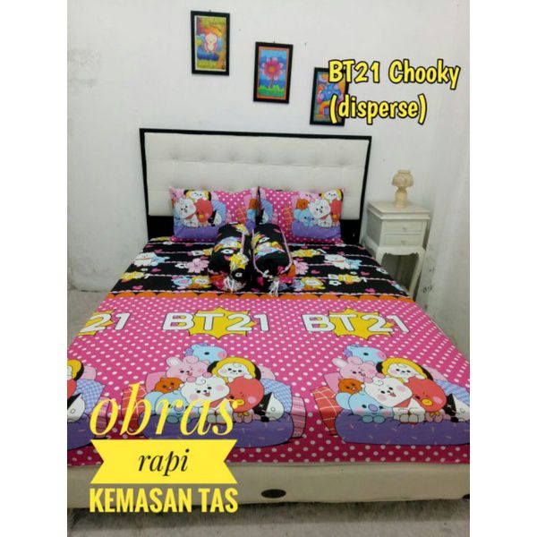 Monalisa-Bisa COD Sprei Set 90/100/120/140/160/180/200 Single Queen King Tinggi 20cm Tinggi 30cm Tin