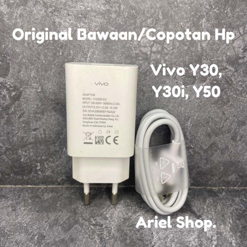 Charger Original 100% Bawaan/Copotan Hp Vivo Y30 Y30i Y50 10 Watt Type C