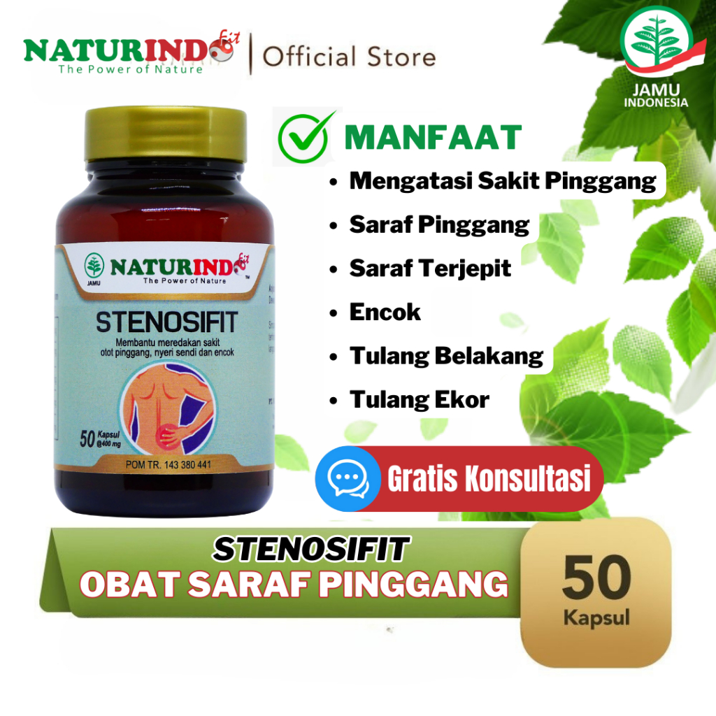 Stenosifit Naturindo Obat Sakit Pinggang Saraf Kejepit Encok Herbal