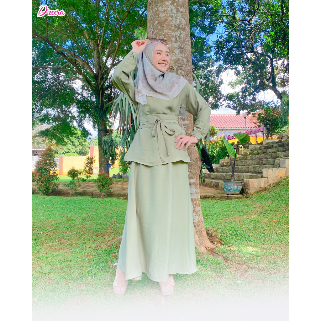 DZEERA - DELARA DRESS / gamis gaun formal 2 layer free obi belt