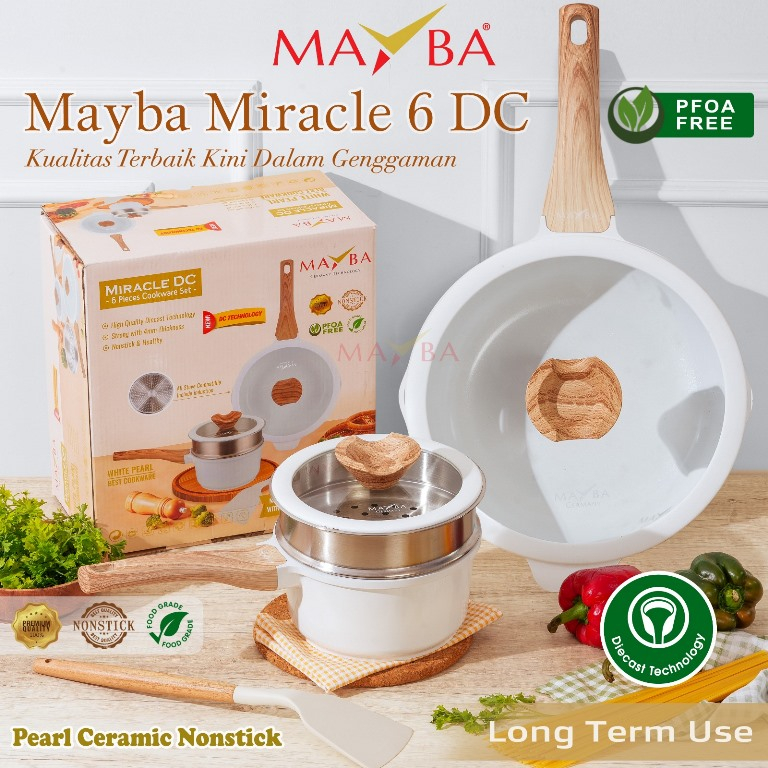 Everlux panci Miracle 6 PCS Ceramic Mayba german dijamin tidak lengket panci set mayba