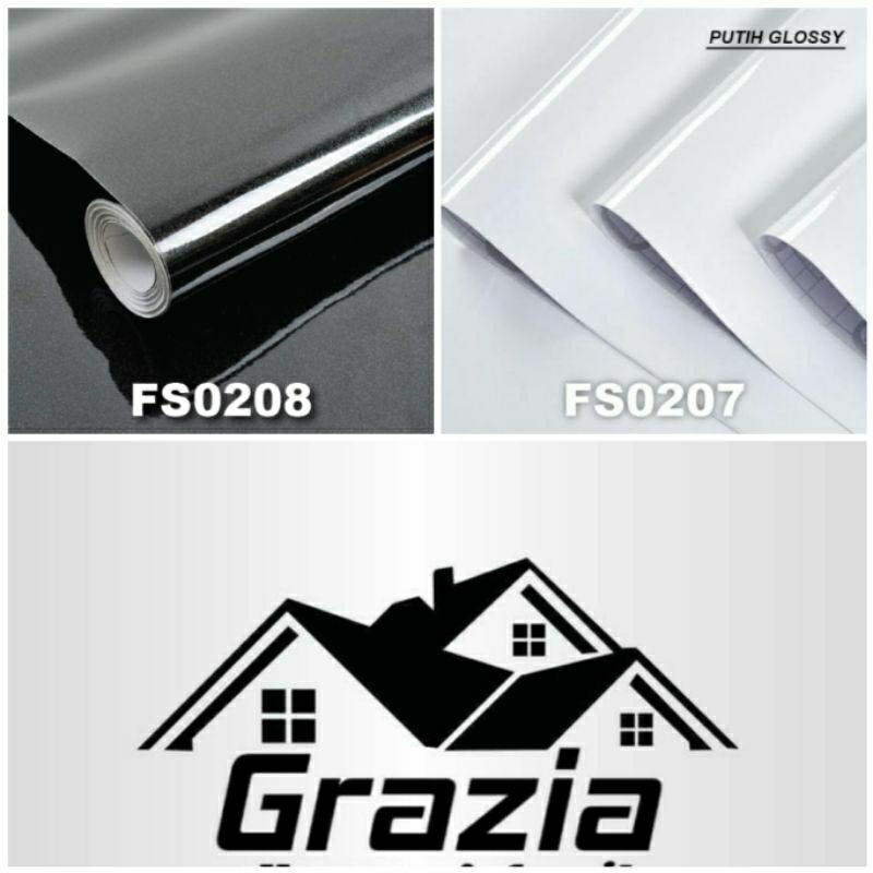 Sticker PVC Sheet Glosy Polos Pelapis Almari Kayu Meja Kulkas
