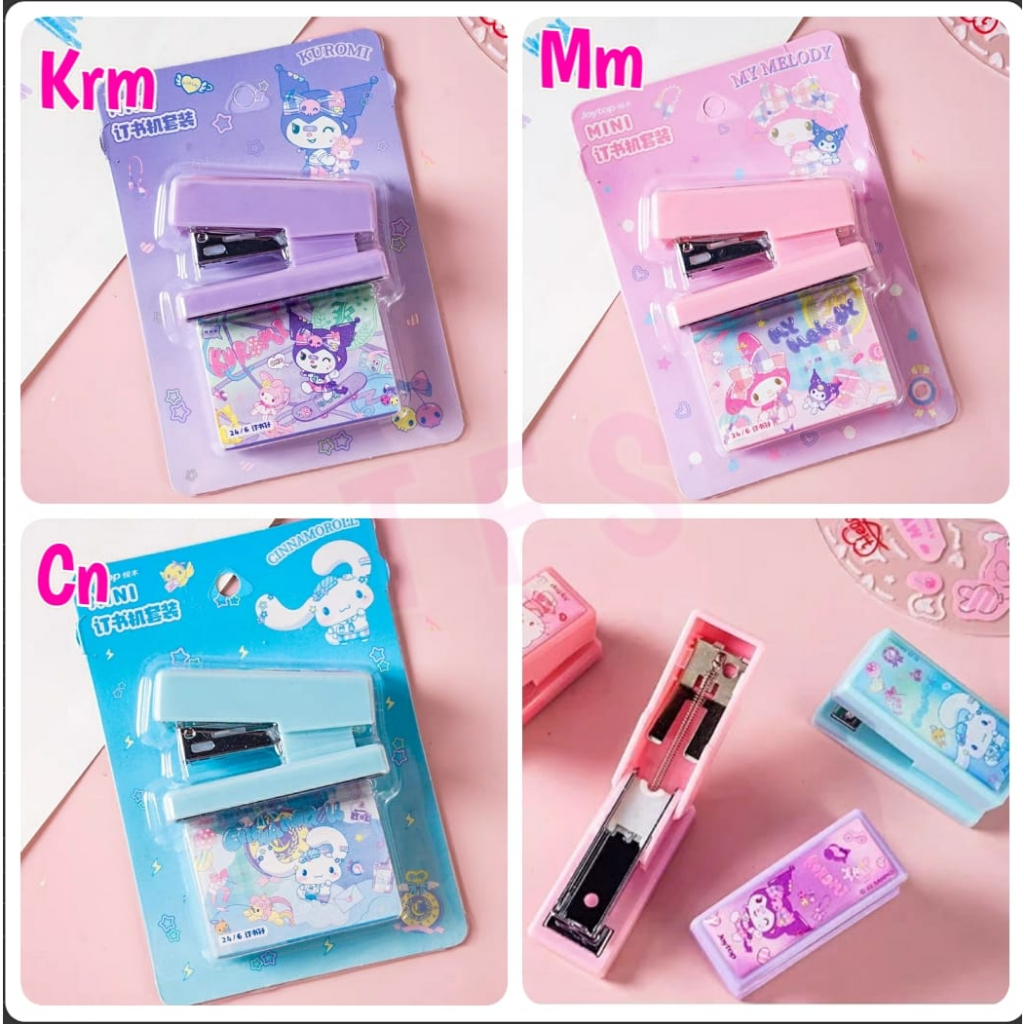 

( ^ ω ^ )✧-EI Staples lucu anak pink | staples kuromi melody cinamoroll | staples mini