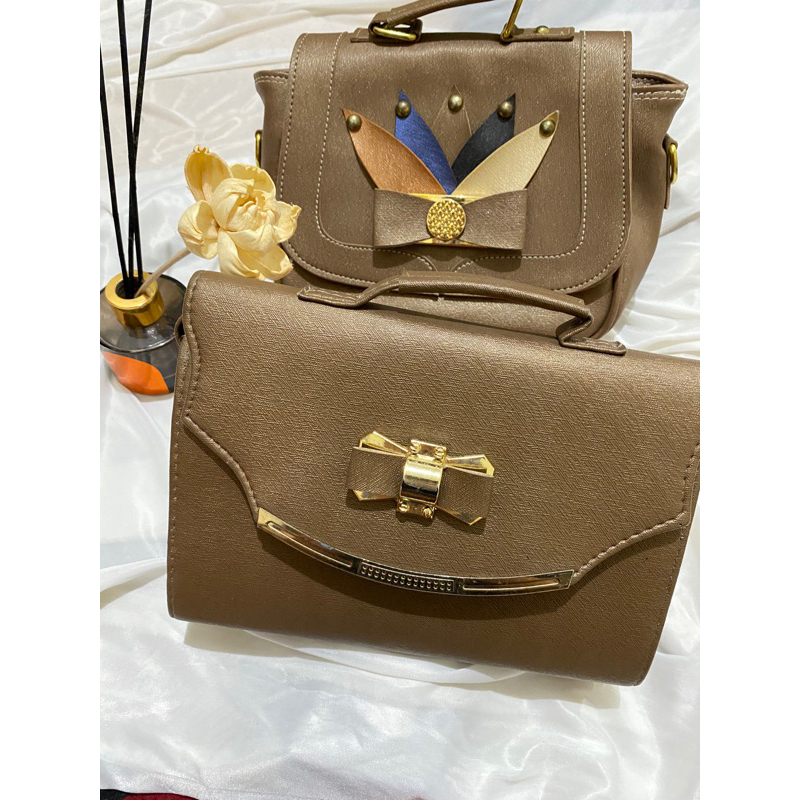 Tas Import Bronze Flower & Ribbon