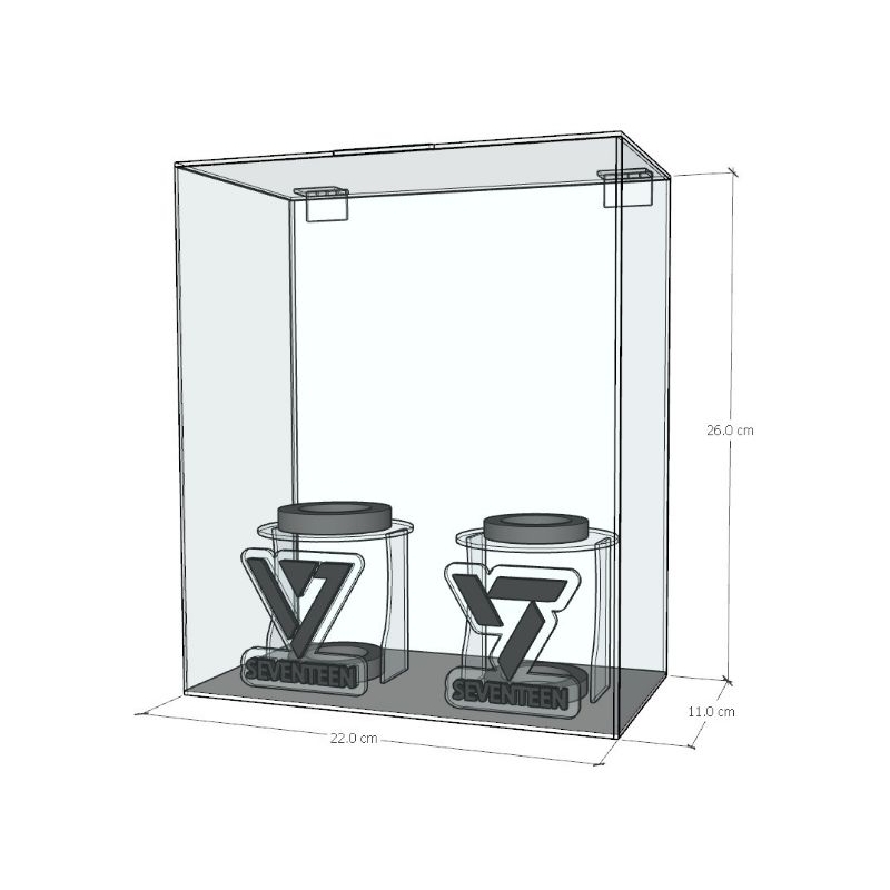 Box Lightstick Seventeen Versi 2 x Seventeen Versi 3 Model Logo Tegak / Rak Lightstick Seventeen Ver