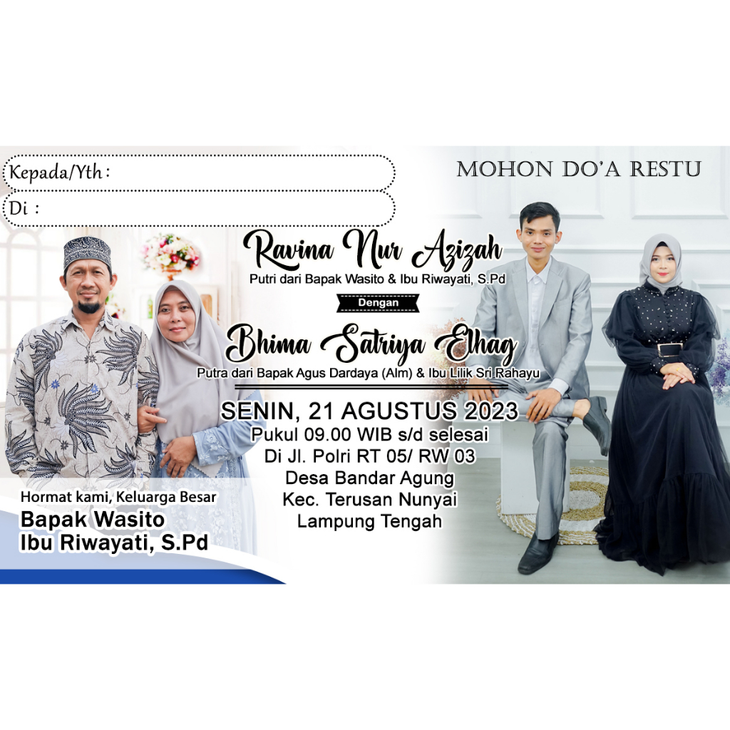 

Kartu Punjungan Super Jumbo 12x8 cm Desain Bisa Request Suka suka