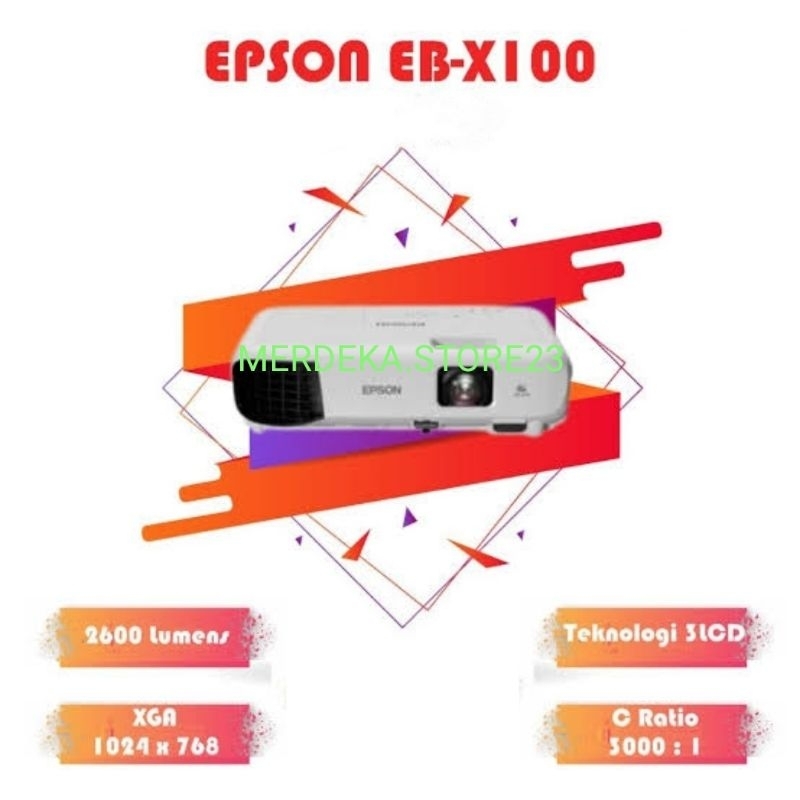 PROYEKTOR EPSON EB-X100 EPSON EB X100 EPSON EBX100 3LCD PROJECTOR XGA 2700 ANSI LUMENS BRIGHTNESS