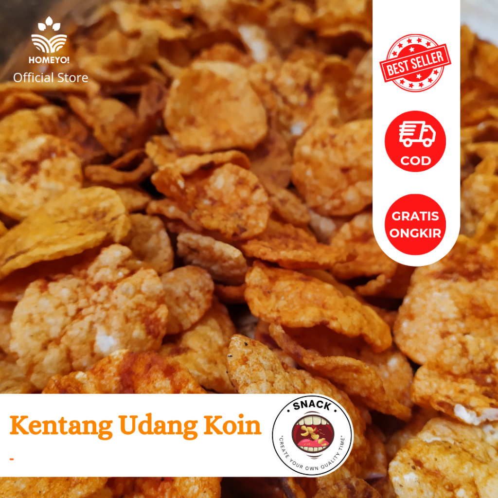 

150 GR - KENTANG UDANG KOIN / ANEKA CAMILAN MAKANAN RINGAN / SNACK KILOAN BAL PARCEL RAMADHAN LEBARAN BEST SELLER MURAH KERUPUK KERIPIK