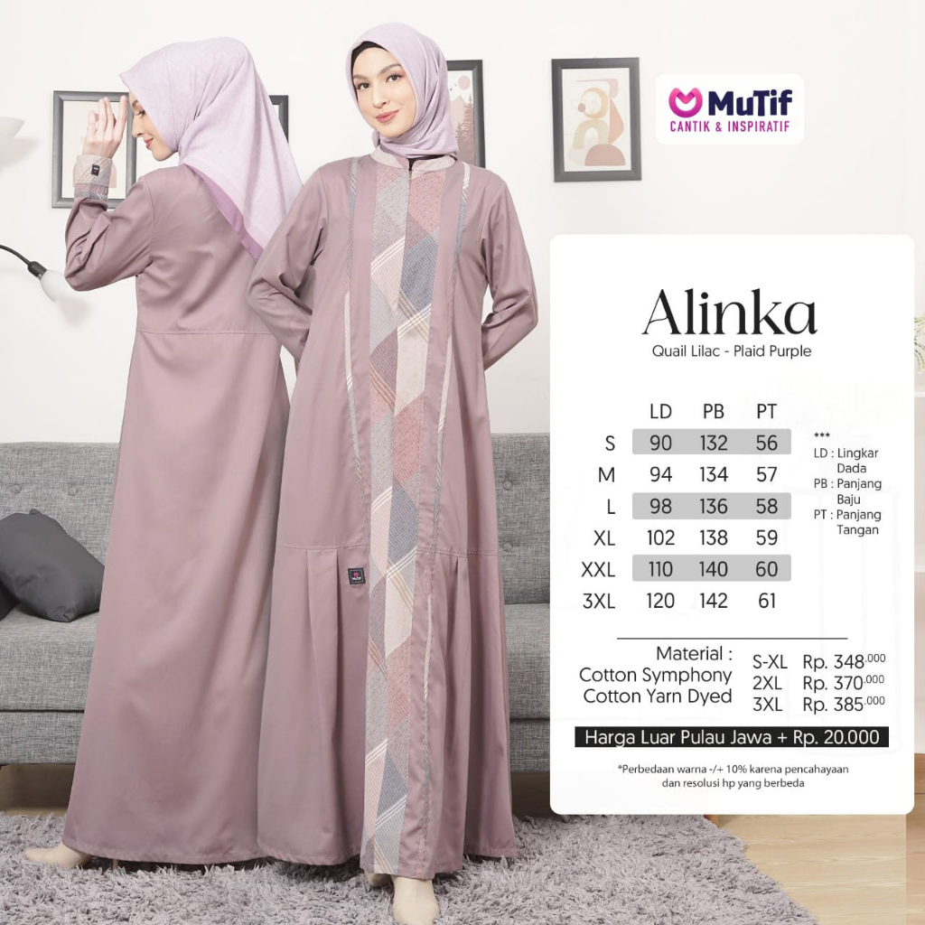 NEW ARRIVAL ALINKA DRESS BY MUTIF - ALINKA LILAC // 100% ORI BRAND MUTIF