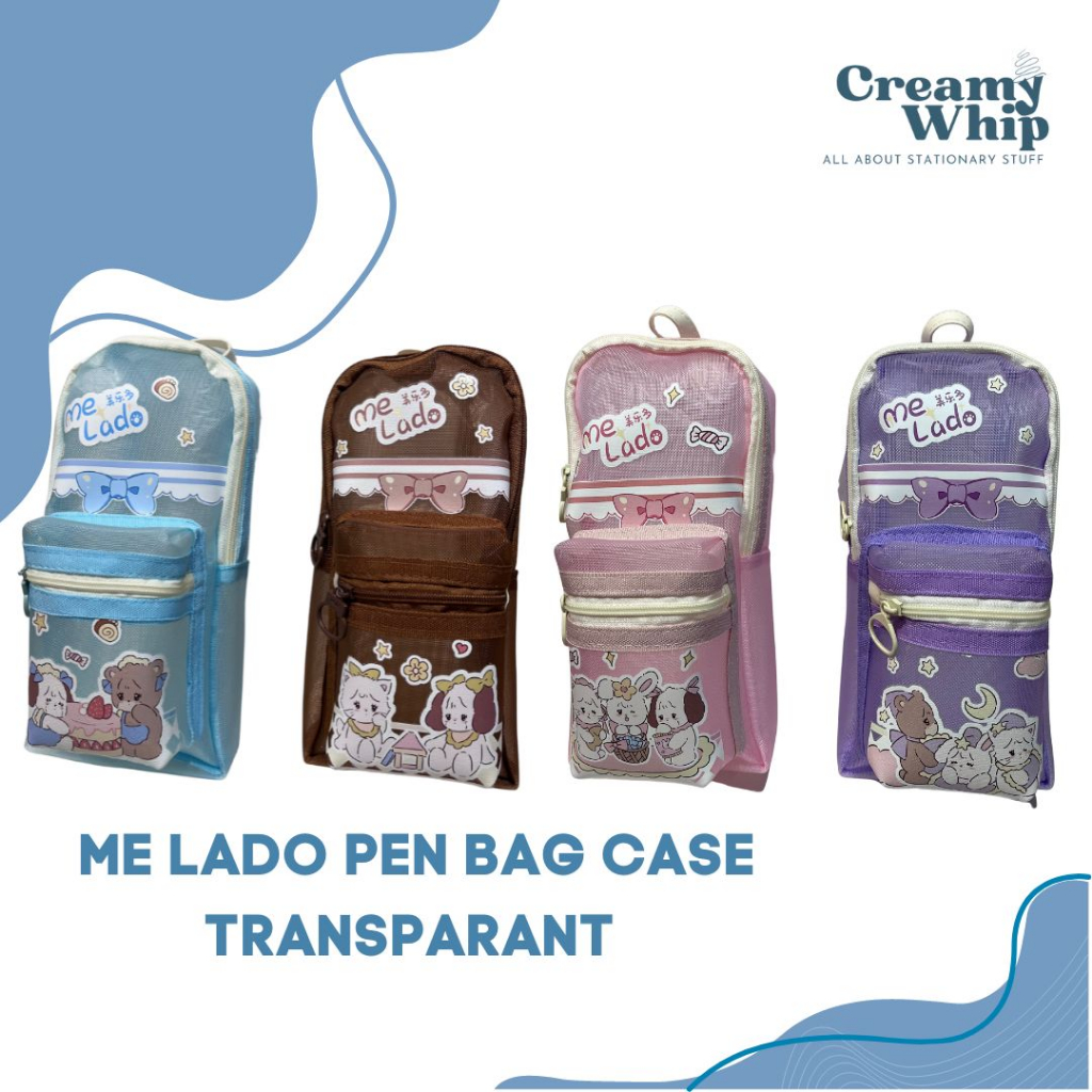 

Me Lado Transparent Bagpack Pen Case Kotak Pensil anak bentuk tas imut