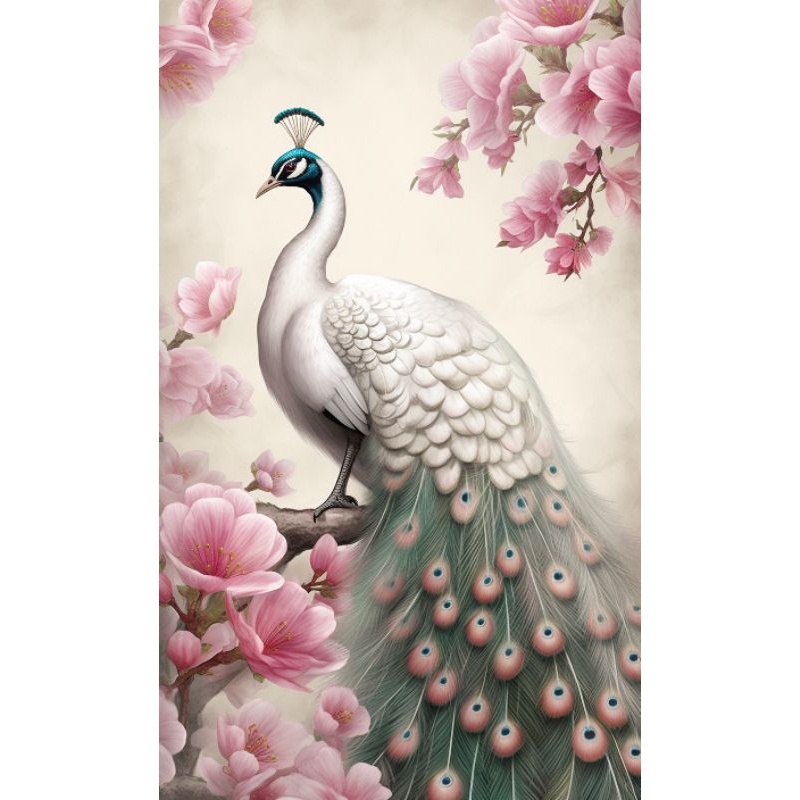 Wallbanner burung merak dekorasi