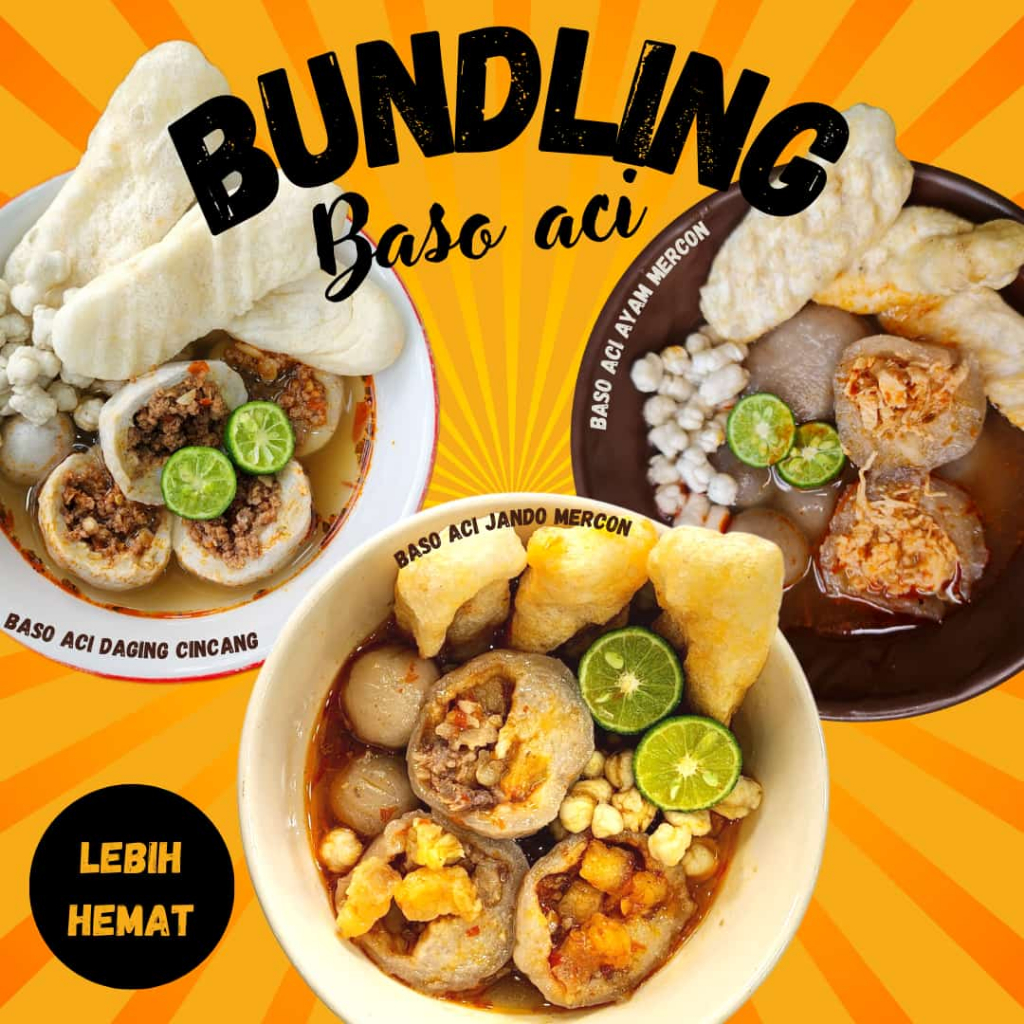 

BUNDLING BASO ACI DAGING CINCANG, AYAM MERCON & JANDO MERCON