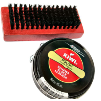 Semir Sepatu Kiwi shoe Polish Black Besar 45ml Lengkap + Sikat semir