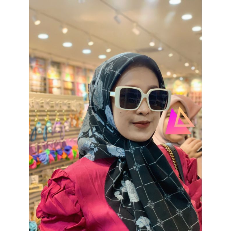 Square Voal printing lasercut voal motif printing segiempat