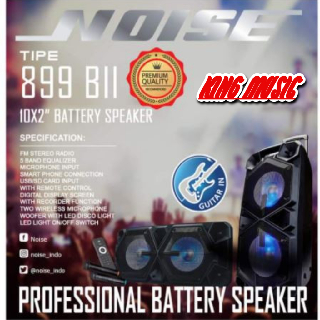 Speaker Portable Meeting Wireless Noise 899 BII - Double 10 inch Bluetooth