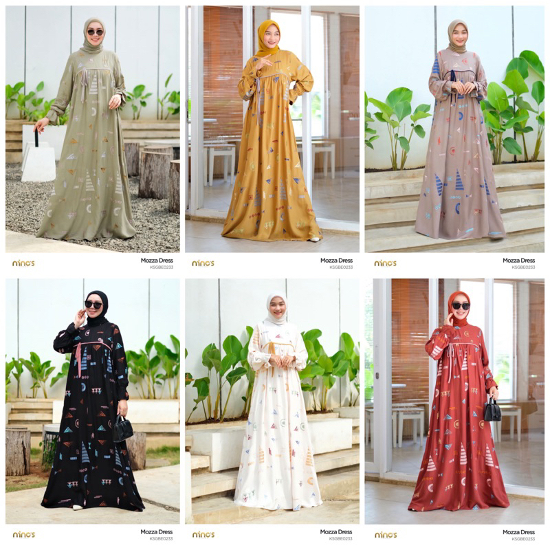 DRESS GAMIS NINOS MOZZA TERBARU BY NINOS DESIGN 0233 ORIGINAL