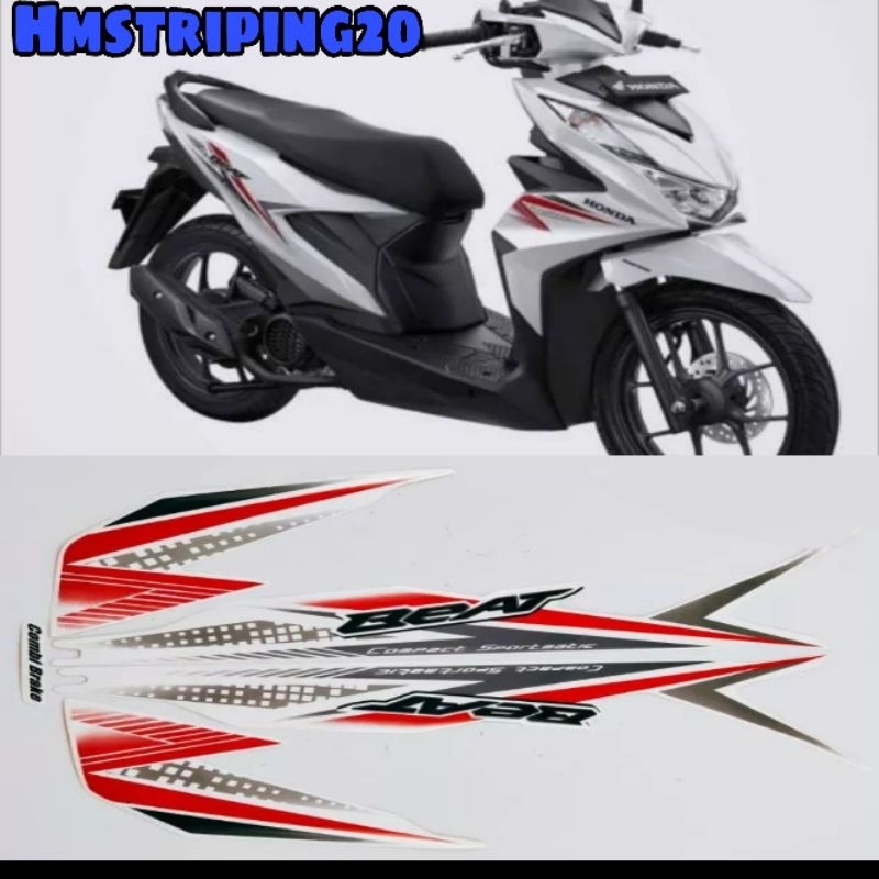 STRIPING STIKER LIS BODY HONDA BEAT CBS 2020 PUTIH ORIGINAL
