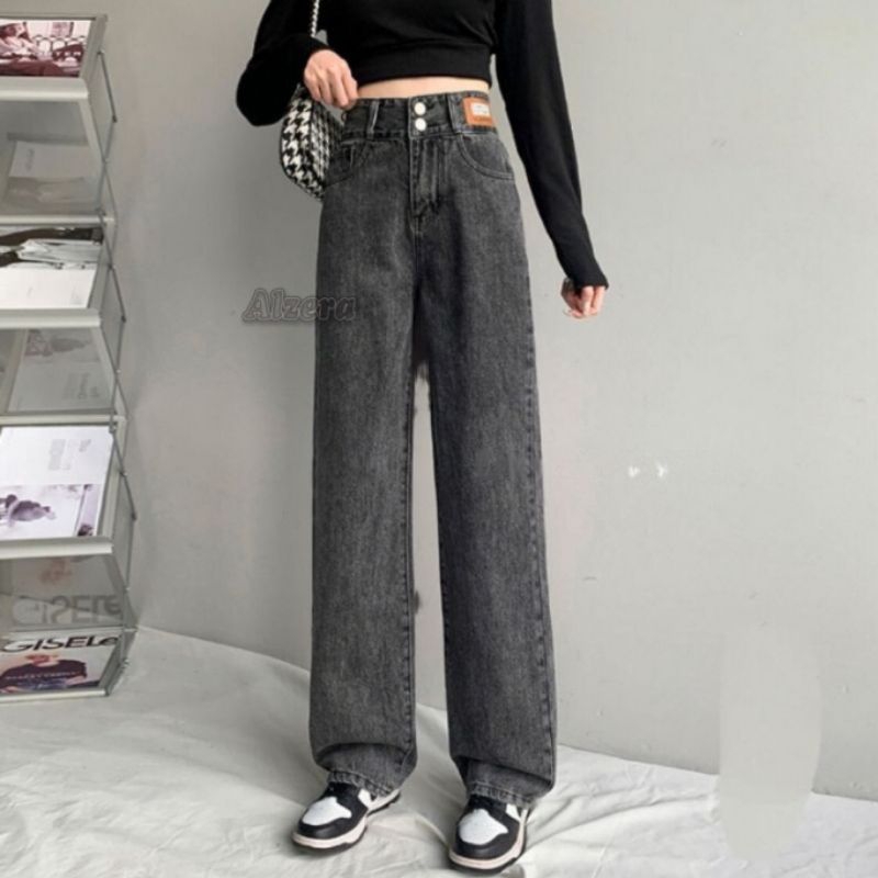 Highwaist Jeans Premium Kulot Kancing 2