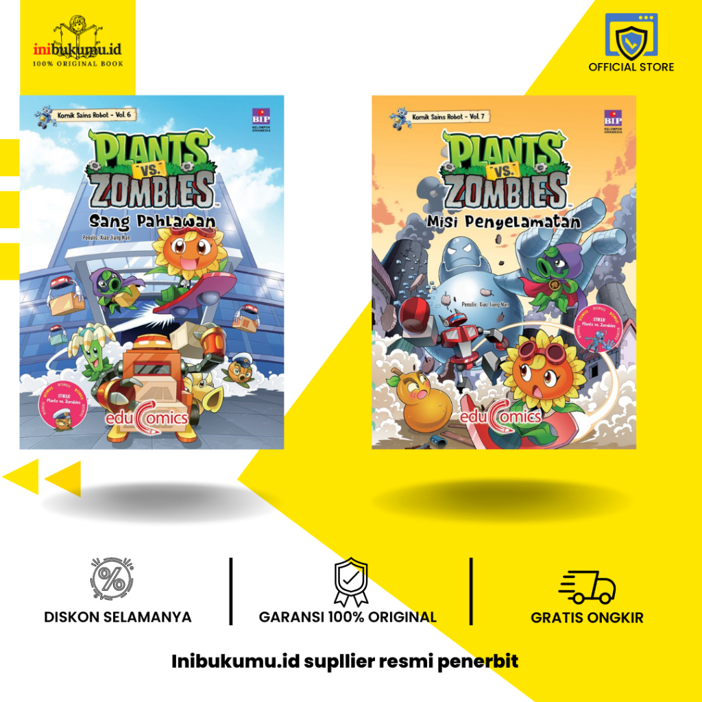 EDUCOMICS PLANTS VS ZOMBIES KOMIK SAINS ROBOT 7: MS PENYELAM,  6: SG PAHLAWAN,Educomics Plants Vs Zo