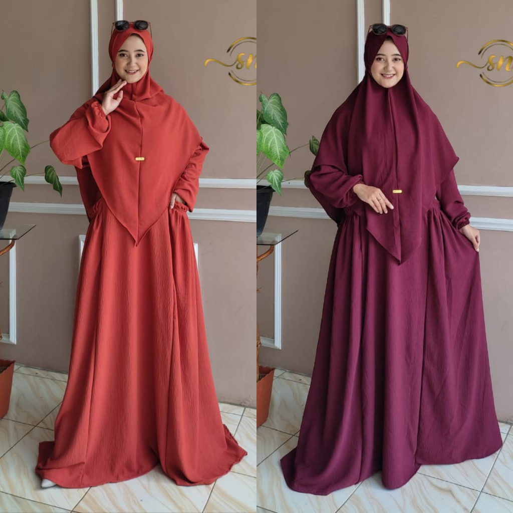MURAH Baju Gamis Jumbo Sahira Syar'i Hijab Bergo Terbaru Kekinian Crinkel Airflow L XL XXL