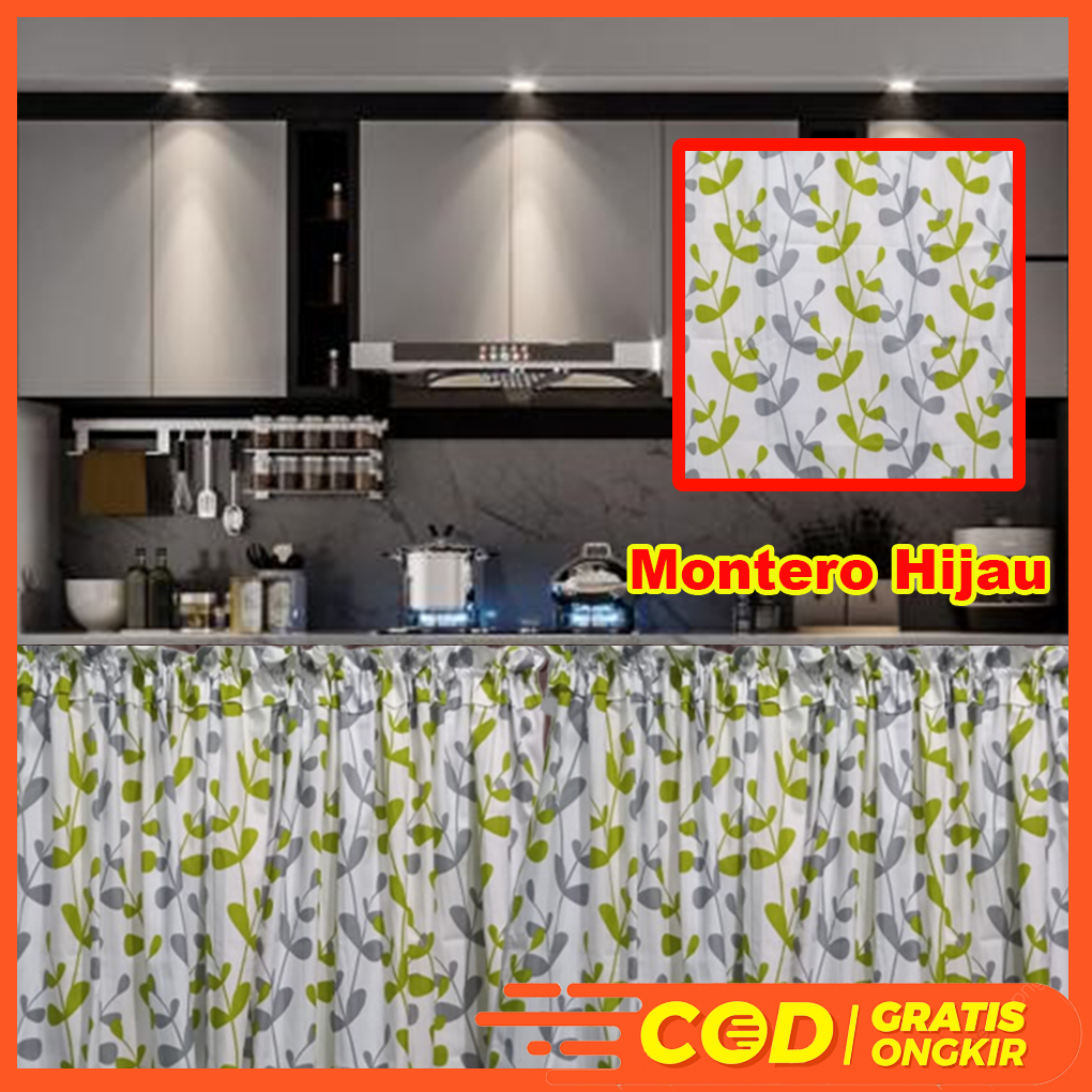 Gorden Kolong Dapur Minimalis Aeshtetic Montero Hijau