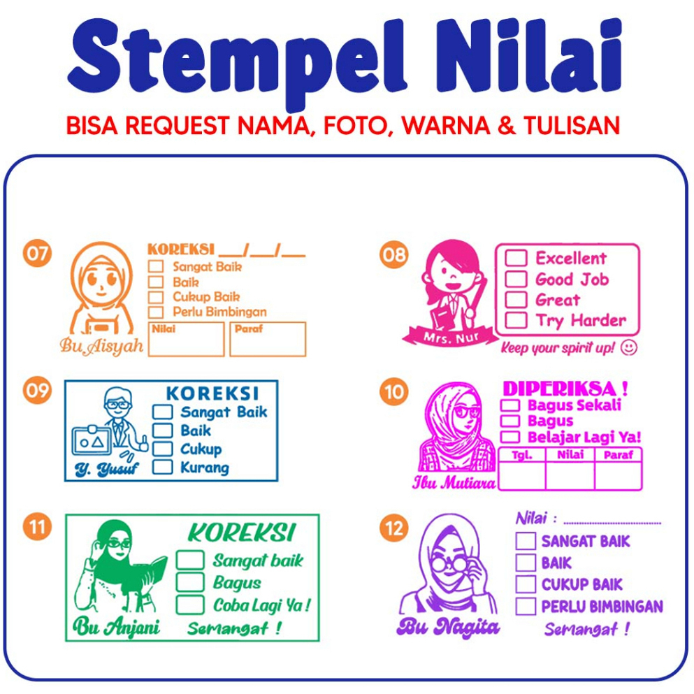 

STEMPEL REWARD / STEMPEL PENILAIAN GURU TK SD PAUD ANAK / STEMPEL NILAI GURU free edit
